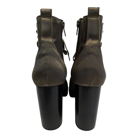 Steve Madden Laurie bootie olive satin Size 7.5 Military combat boot - Picture 6 of 9